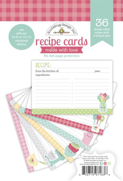 Doodlebug Design Made With Love Recipe Cards 