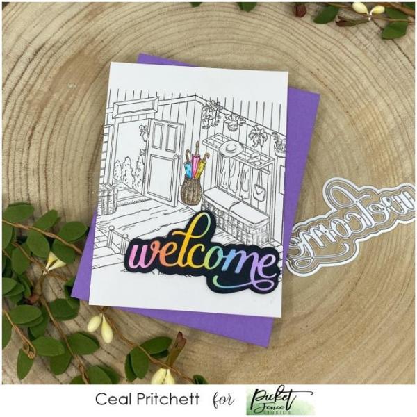 Picket Fence Studios Welcome Word  Die (PFSD-162)