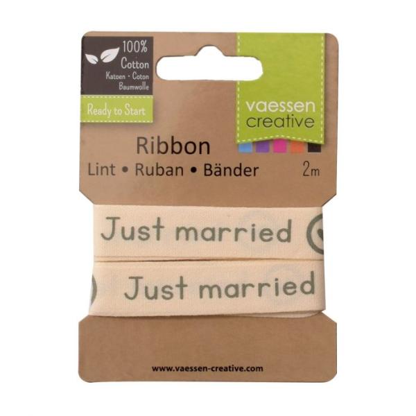 Vaessen Motivband/Text 15mm "Just Married" 2m