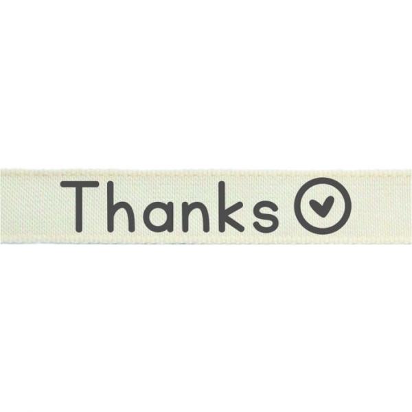 Vaessen Motivband/Text 15mm "Thanks" 20m