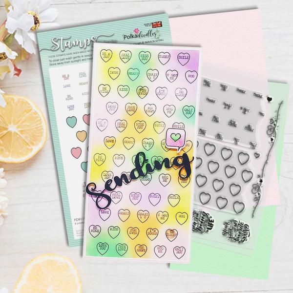 Polkadoodles Stempel "Love Hearts" Clear Stamp-Set