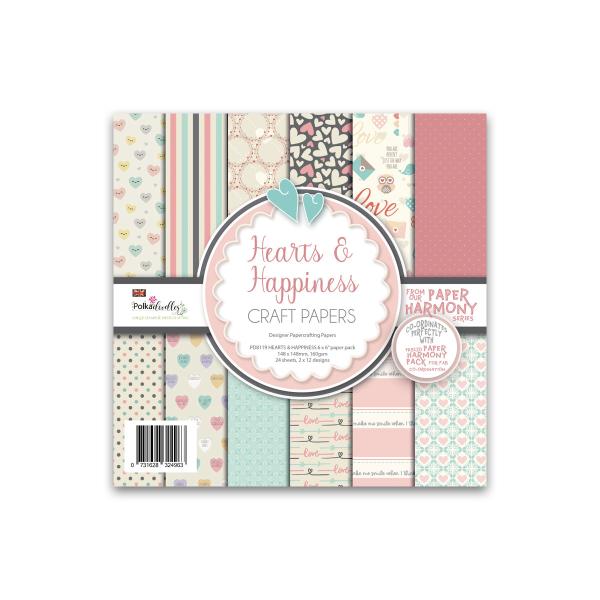 Polkadoodles "Hearts & Happiness" 6x6" Paper Pad