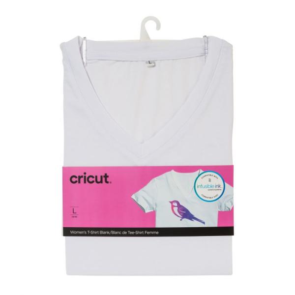 Cricut - Damen-T-Shirt-Rohling V-Ausschnitt L