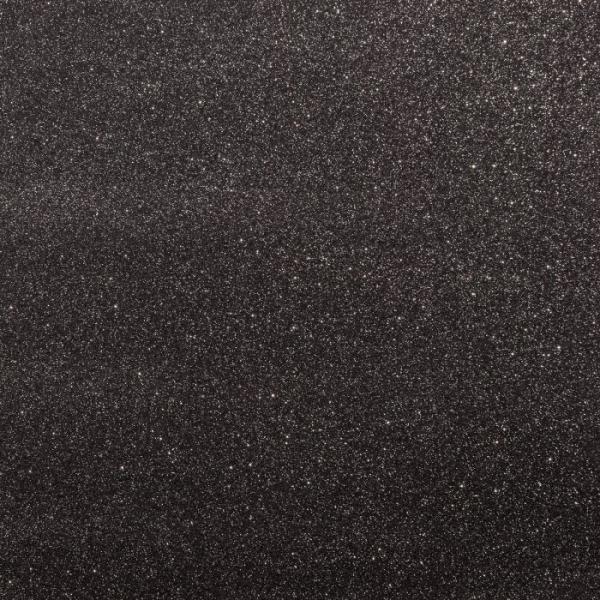  Florence - Glitzerpapier 12x12" Schwarz-Silber selbstklebend