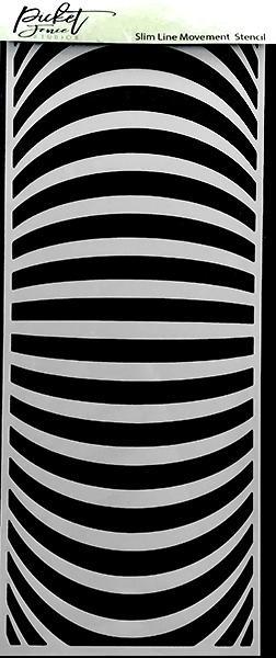 Picket Fence Studios Slim Line Movement 4x10 Inch Stencil - Schablone