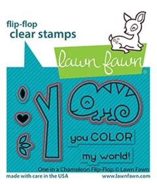 Lawn Fawn Craft Dies - One in a Chameleon Flip-Flop