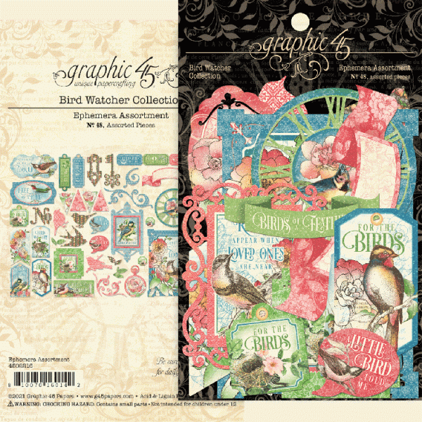 Graphic 45 "Bird Watcher" Ephemera - Stanzteile