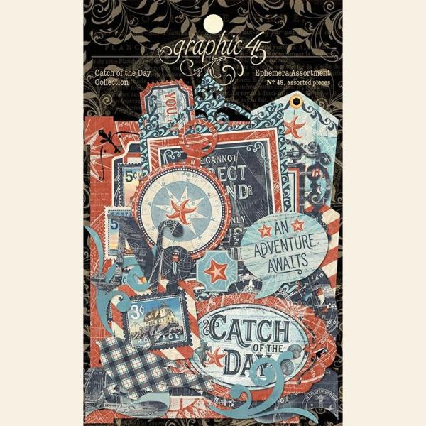 Graphic 45 "Catch of the Day" Ephemera - Stanzteile