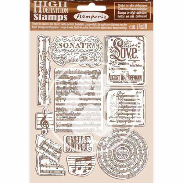 Stamperia Stempel "Passion Music" Natural Rubber Stamp - (Naturkautschukstempel)