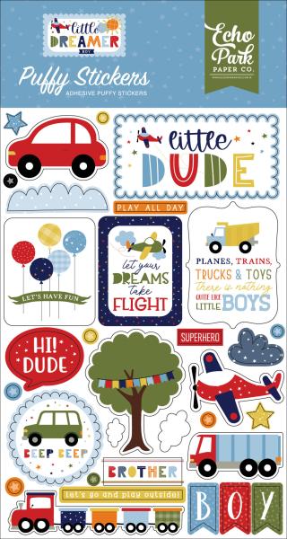 Echo Park "Little Dreamer Boy Puffy"  Puffy-Stickers