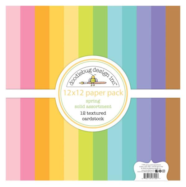 Doodlebug Design Spring  12" Paper Pack  - Textured Cardstock