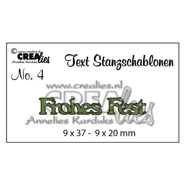 Crealies - Deutsche Text Stanzschablone no.4 Frohes Fest 