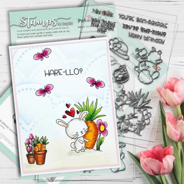 Polkadoodles Stempel "Hoppy Birthday" Clear Stamp-Set