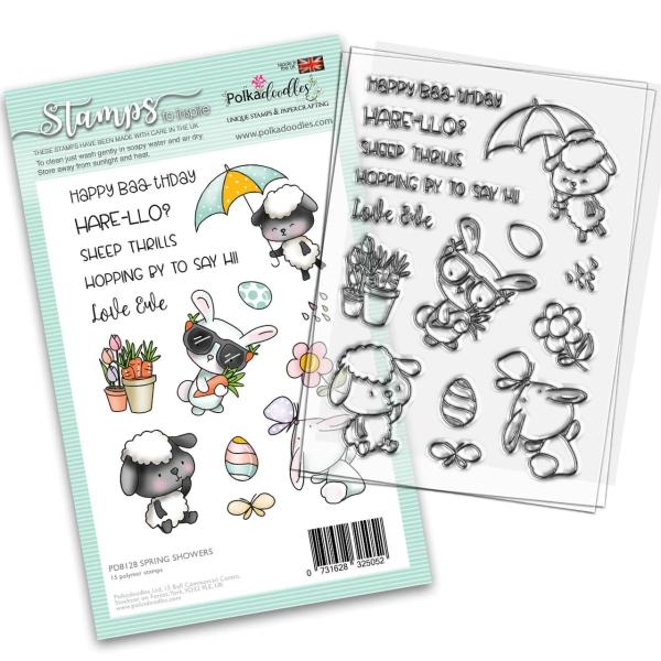 Polkadoodles Stempel "Spring Showers" Clear Stamp-Set