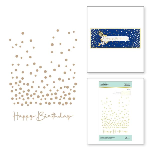 Spellbinders Hotfoil Plate - Slimline Confetti Background Glimmer