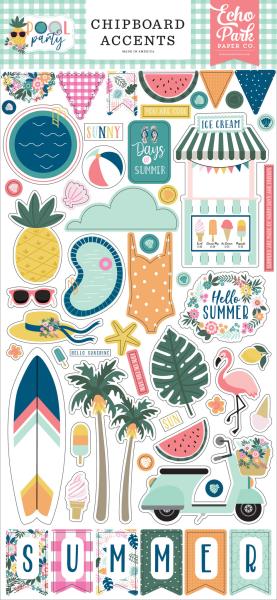 Echo Park "Pool Party" Chipboard - Sticker