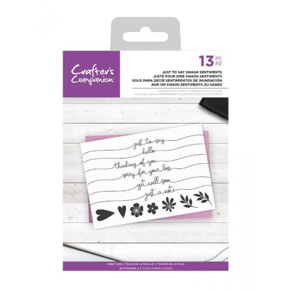 Crafters Companion -  Just To Say Swash Sentiments  - Clear Stamps