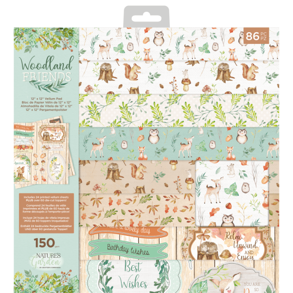 Crafters Companion - Woodland Friends - Vellum Pad- 12" Transparentpapier