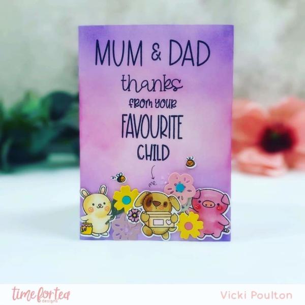 Time For Tea Clear Stamps Mum & Dad Sentiment 