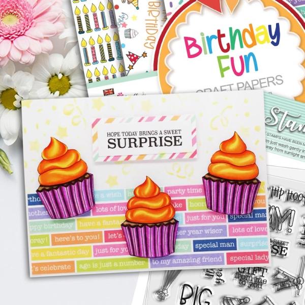 Polkadoodles Stempel "Big Birthday Surprise" Clear Stamp-Set