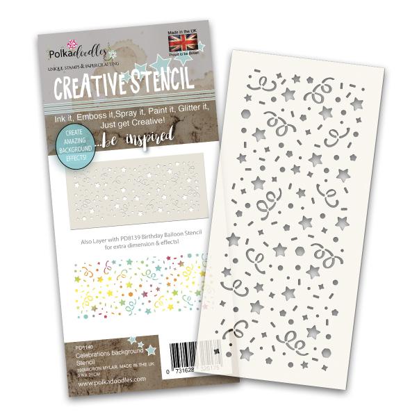 Polkadoodles Stencil Celebration Background - Schablone  (PD8140)