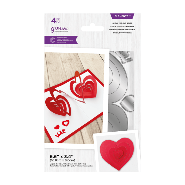 Gemini Spiral Pop-Out Heart Elements Dies  - Stanze - Herz