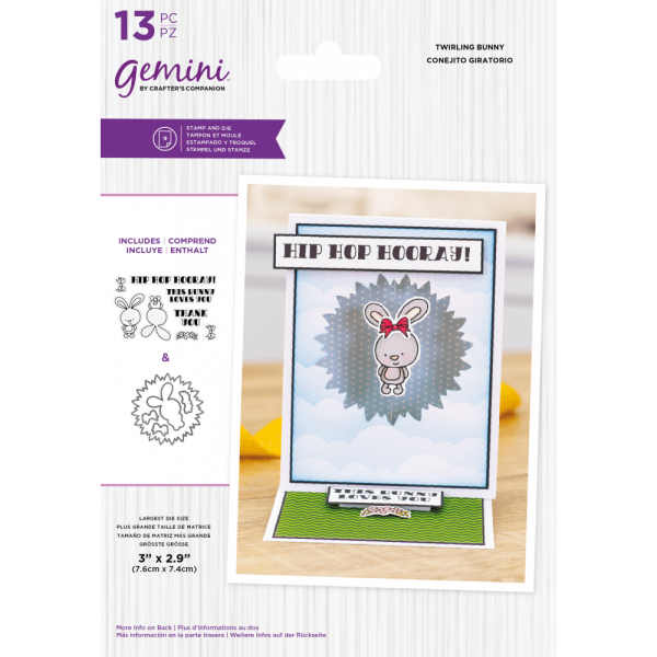 Gemini Twirling Bunny Stamp & Die  -Stempel & Stanze - Hase