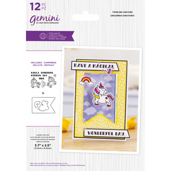 Gemini Twirling Unicorn Stamp & Die  -Stempel & Stanze - Einhorn