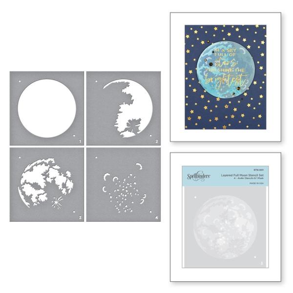 Spellbinders Stencil "Layered Full Moon" - Schablone