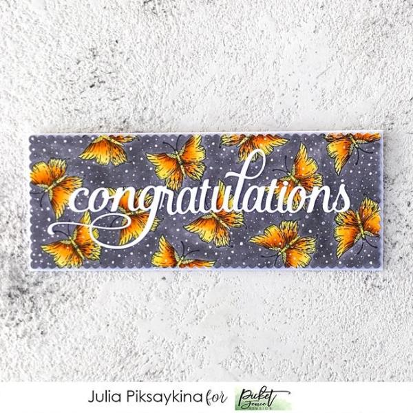 Picket Fence Studios Slim Line Congratulations Word  Die (SDCS-116)