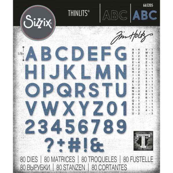 Sizzix Thinlits Craft Die - Thinlits die set Alphanumeric bold