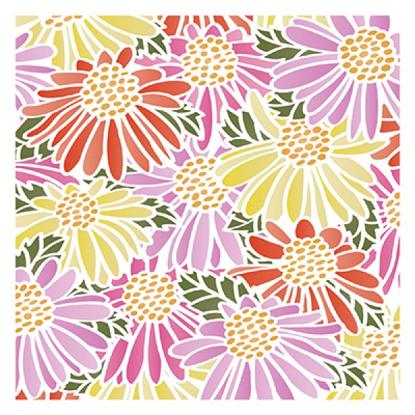 LDRS-Creative Coneflower  Stencil - Schablone 6x6