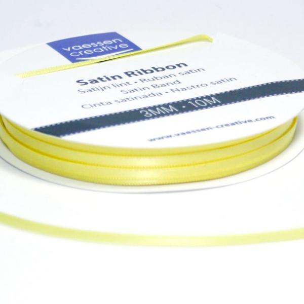 Vaessen Creative - Satinband 3mm 10m Pastellgelb