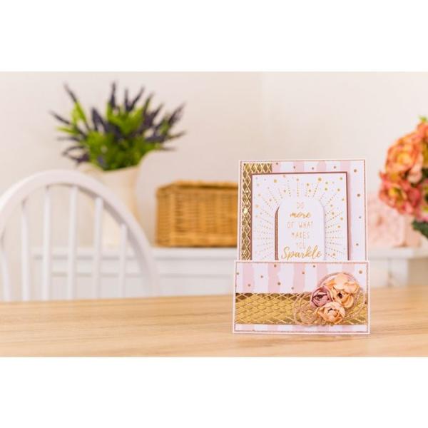 Crafters Companion - Rose Gold Foil Stamp 'N' Cut - Sparkle Frame  - Dies - Hotfoil Stamp