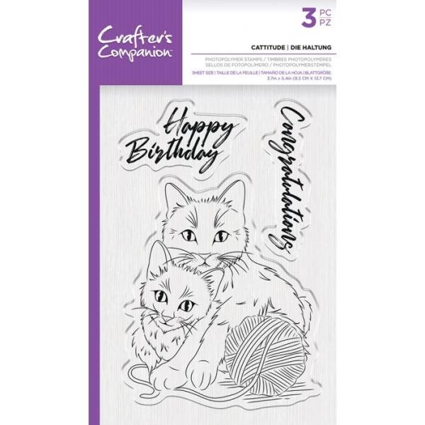 Crafters Companion - Cattitude  - Clear Stamps