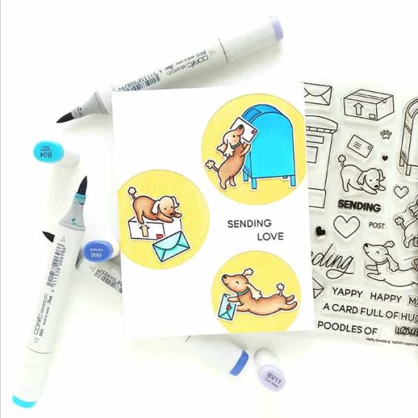 Heffy Doodle Yappy Happy Mail   Clear Stamps - Stempel 