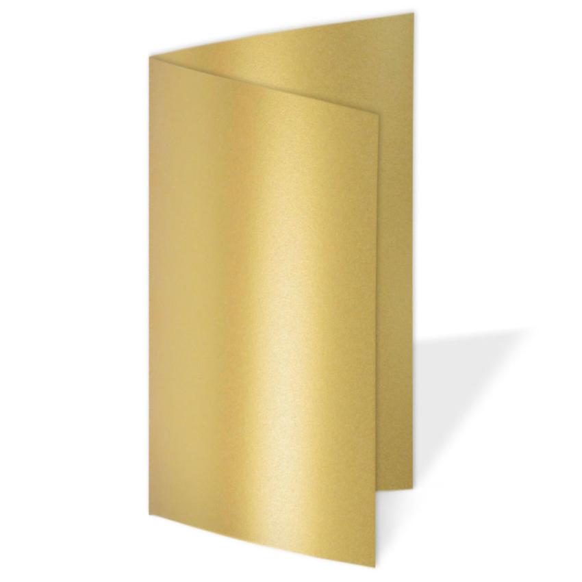 Faltkarte DIN Lang  250g/m²  in metallic-gold