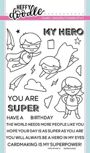 Heffy Doodle Superdudes   Clear Stamps - Stempel 