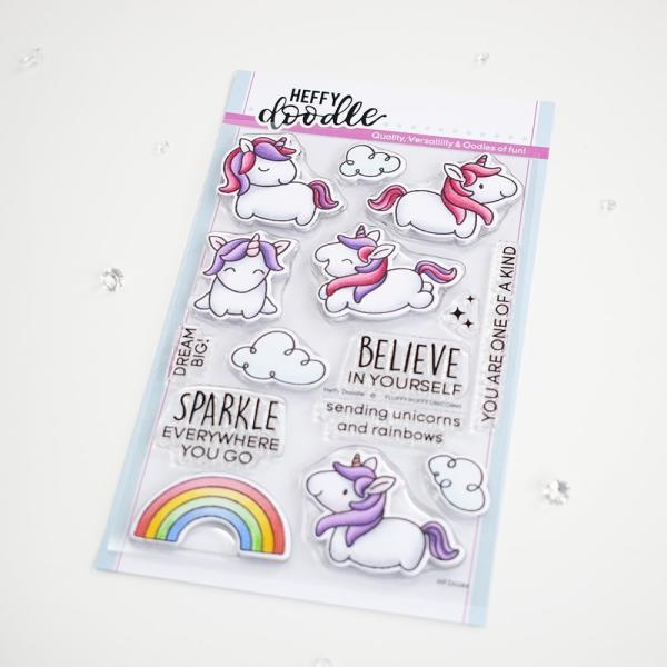 Heffy Doodle Fluffy Puffy Unicorns   Clear Stamps - Stempel 