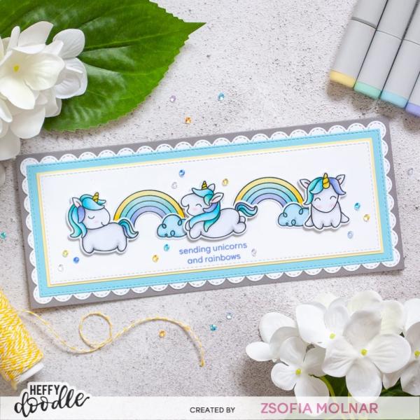 Heffy Doodle Fluffy Puffy Unicorns   Clear Stamps - Stempel 