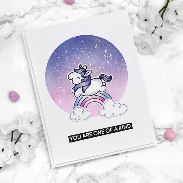 Heffy Doodle Fluffy Puffy Unicorns   Clear Stamps - Stempel 