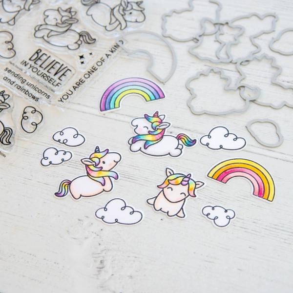 Heffy Doodle Fluffy Puffy Unicorns  Cutting Dies - Stanze