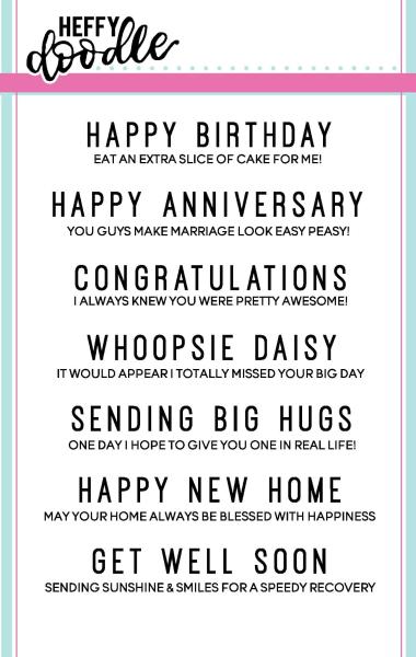 Heffy Doodle  Everyday Sentiment Duos   Clear Stamps - Stempel 