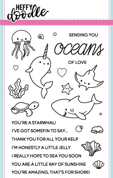 Heffy Doodle Oceans of Love   Clear Stamps - Stempel 