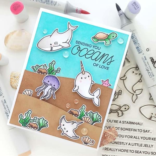 Heffy Doodle Oceans of Love   Clear Stamps - Stempel 