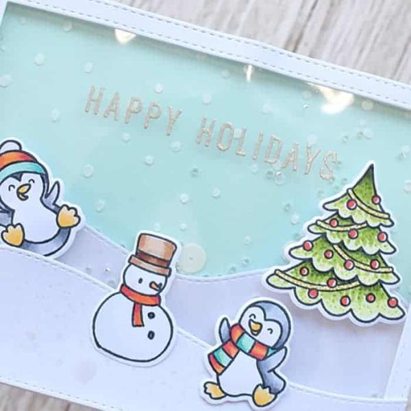 Heffy Doodle  Holiday Sentiment Duos   Clear Stamps - Stempel 