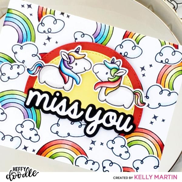 Heffy Doodle Miss You (Shadow)  Cutting Dies - Stanze  