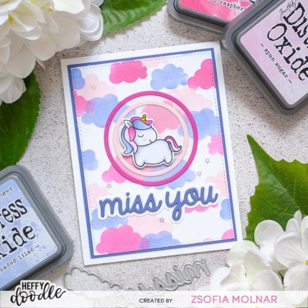 Heffy Doodle Miss You (Shadow)  Cutting Dies - Stanze  