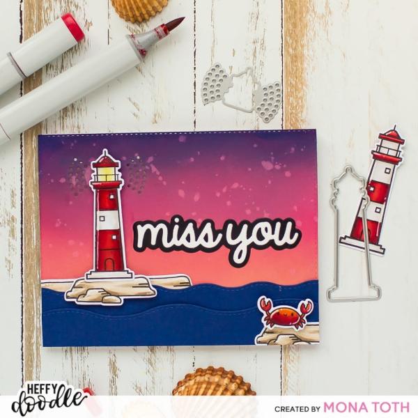 Heffy Doodle Miss You (Shadow)  Cutting Dies - Stanze  