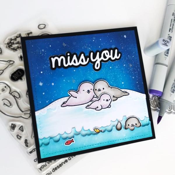 Heffy Doodle Miss You (Shadow)  Cutting Dies - Stanze  